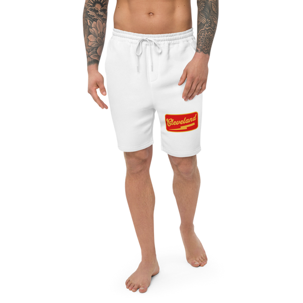 Cleveland Patch Men's Fleece Shorts - White