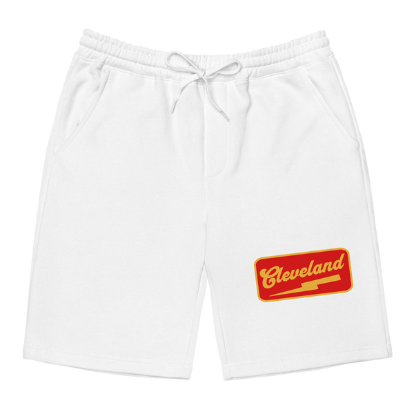 Cleveland Patch Men's Fleece Shorts - White