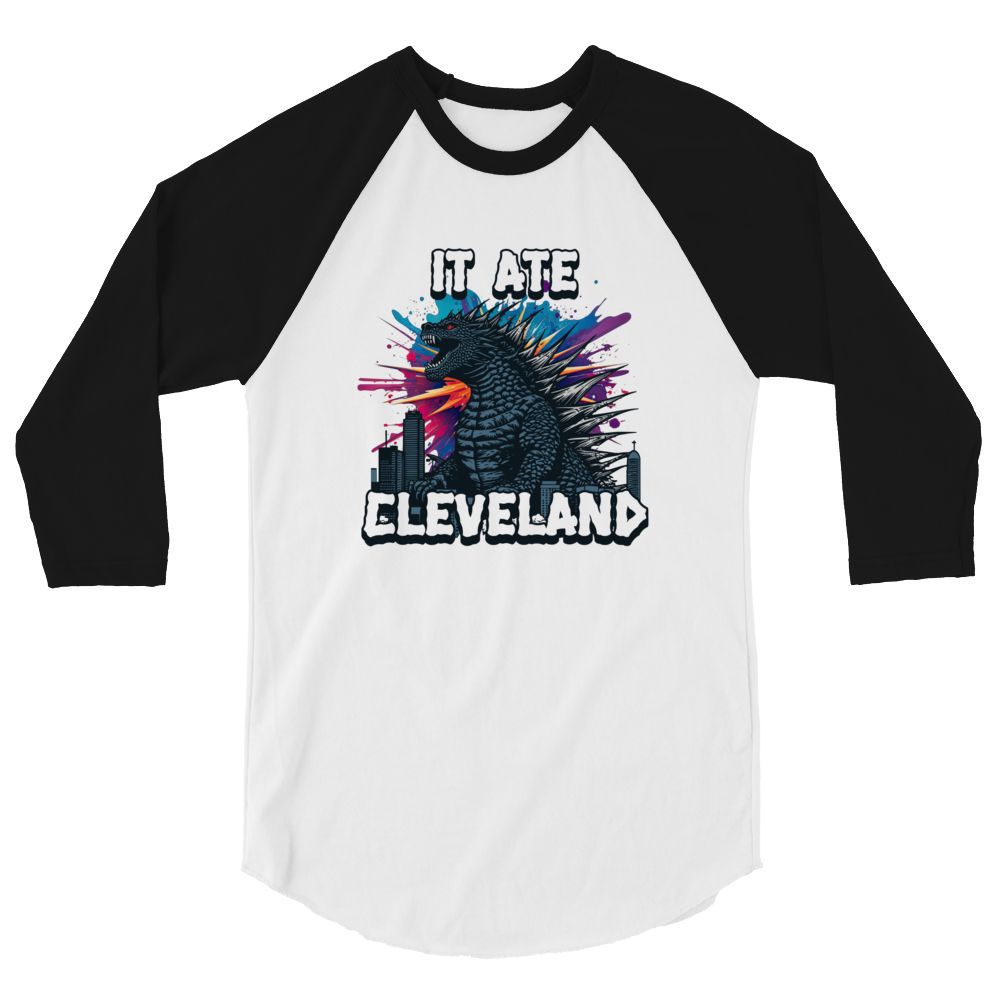 It Ate Cleveland 3/4 Baseball T-Shirt
