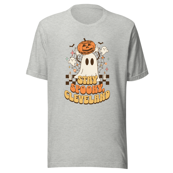 Stay Spooky, Cleveland Gray T-Shirt
