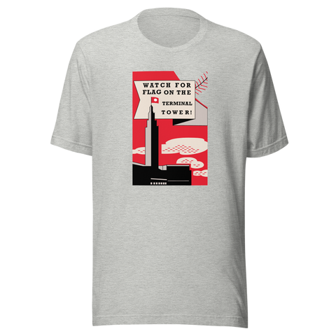 Terminal Tower Baseball Flag T-Shirt