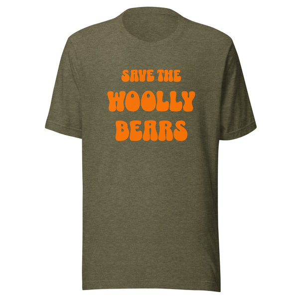 Save the Woolly Bears Unisex T-Shirt - Olive Green