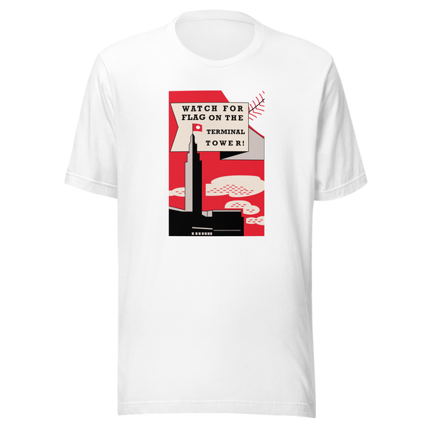 Terminal Tower Baseball Flag T-Shirt