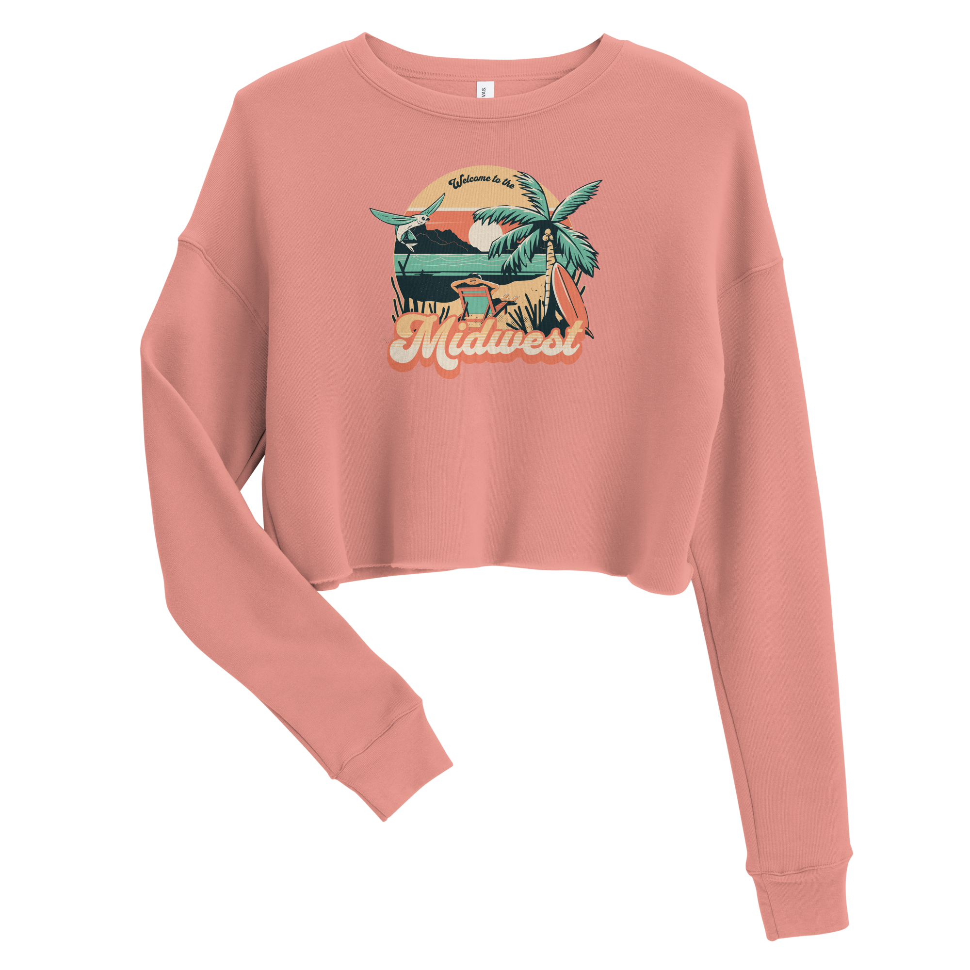 Welcome to the Midwest Cropped Sweatshirt - Pink