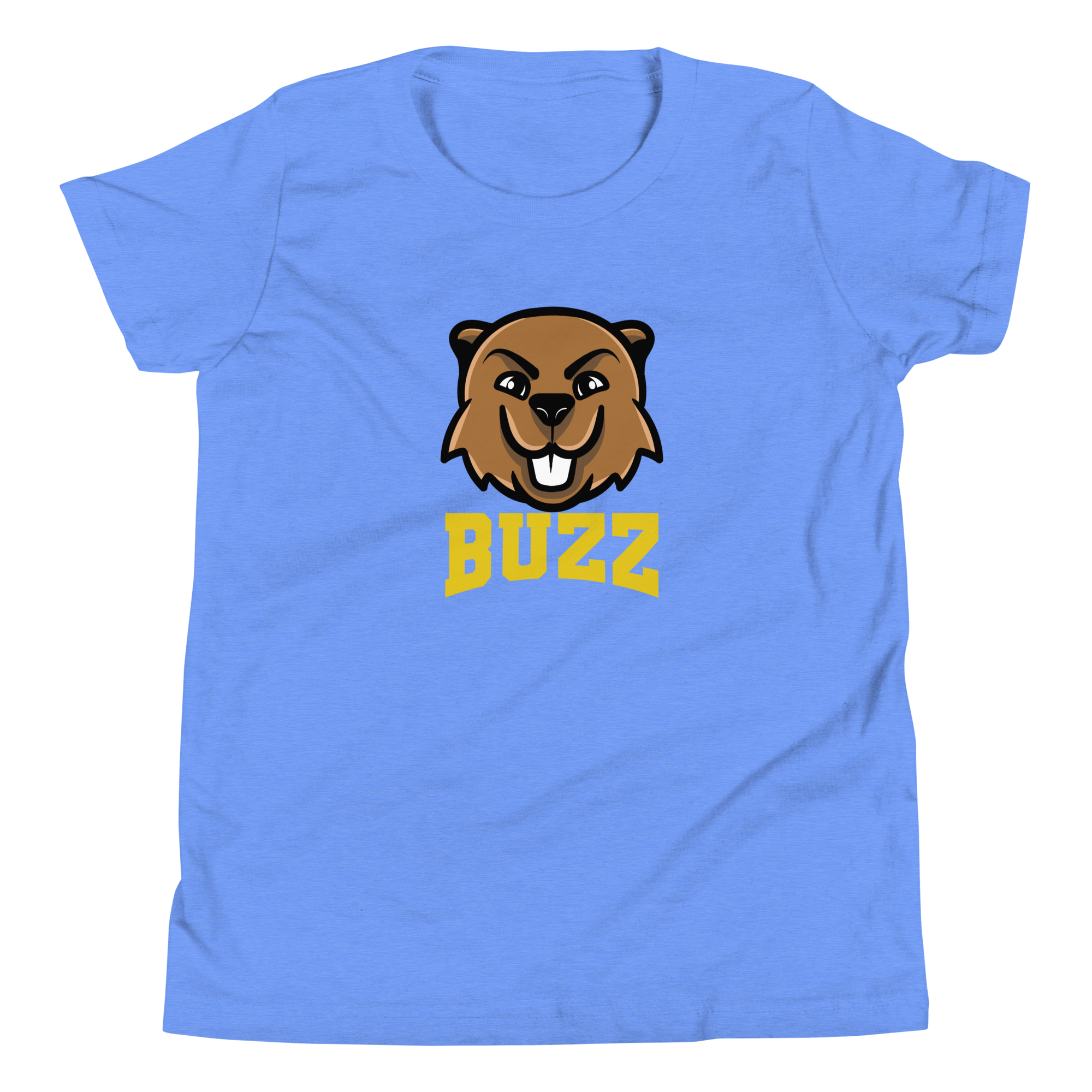 Buzz Hockey Mascot Youth T-Shirt - Blue