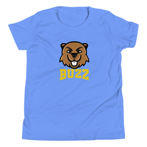 Buzz Hockey Mascot Youth T-Shirt - Blue