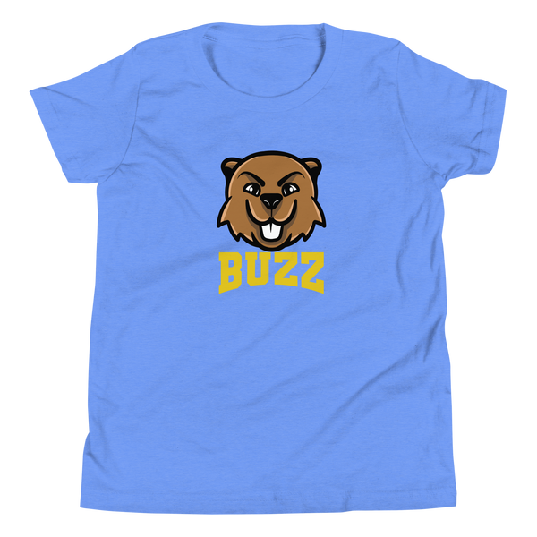 Buzz Hockey Mascot Youth T-Shirt - Blue