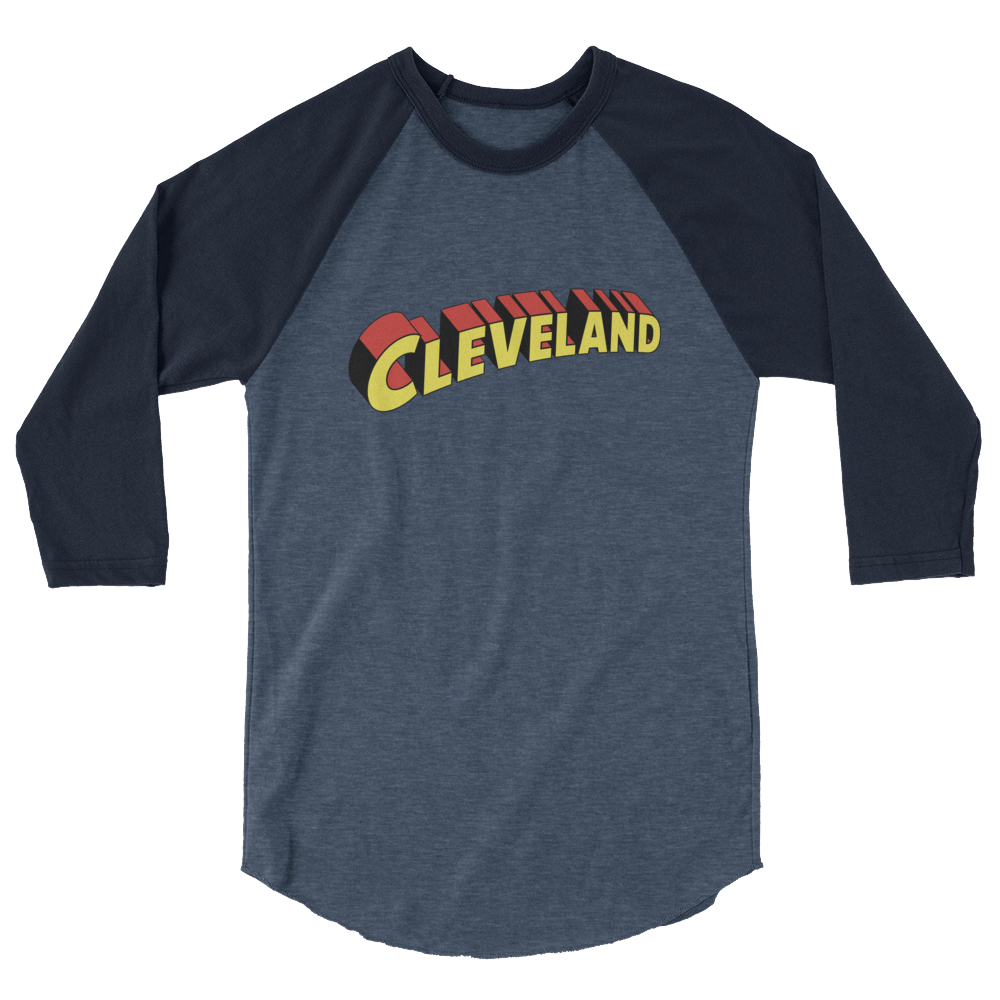 Cleveland Superhero 3/4 Baseball T-Shirt