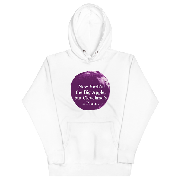 White Cleveland's a Plum Hoodie